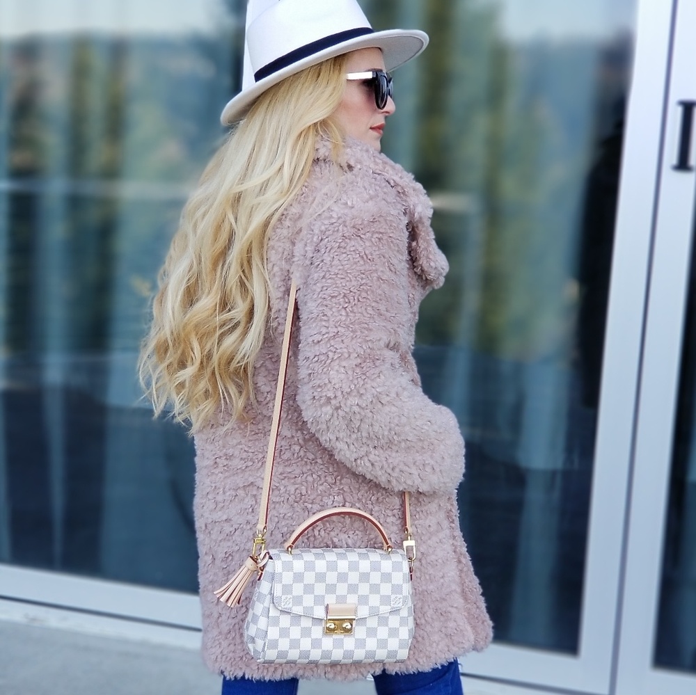 Faux Fur Teddy Jacket Coat - Dusty Pink - Picture 2 of 5